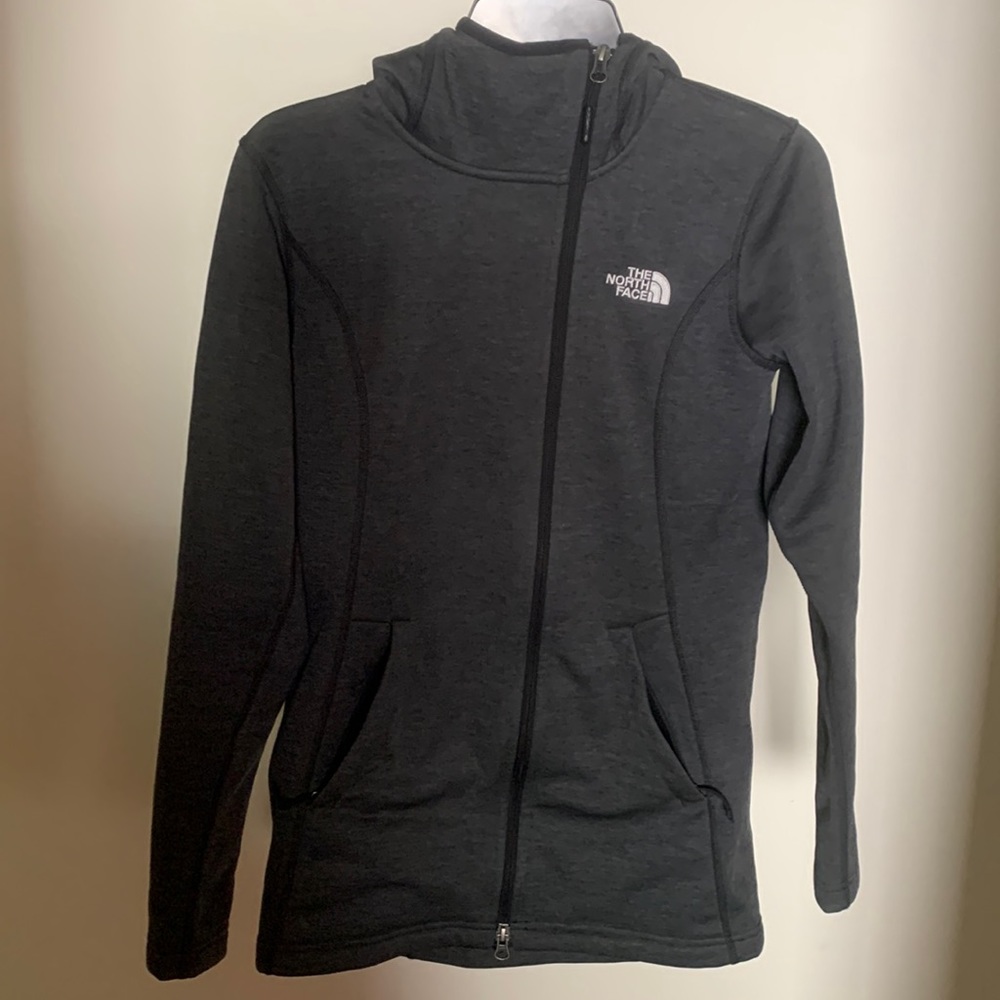 North Face long hoodie zip up size XS